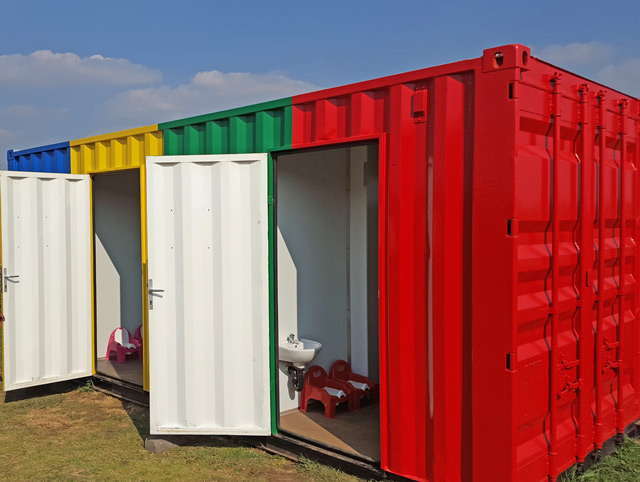 container converted to ablution unit